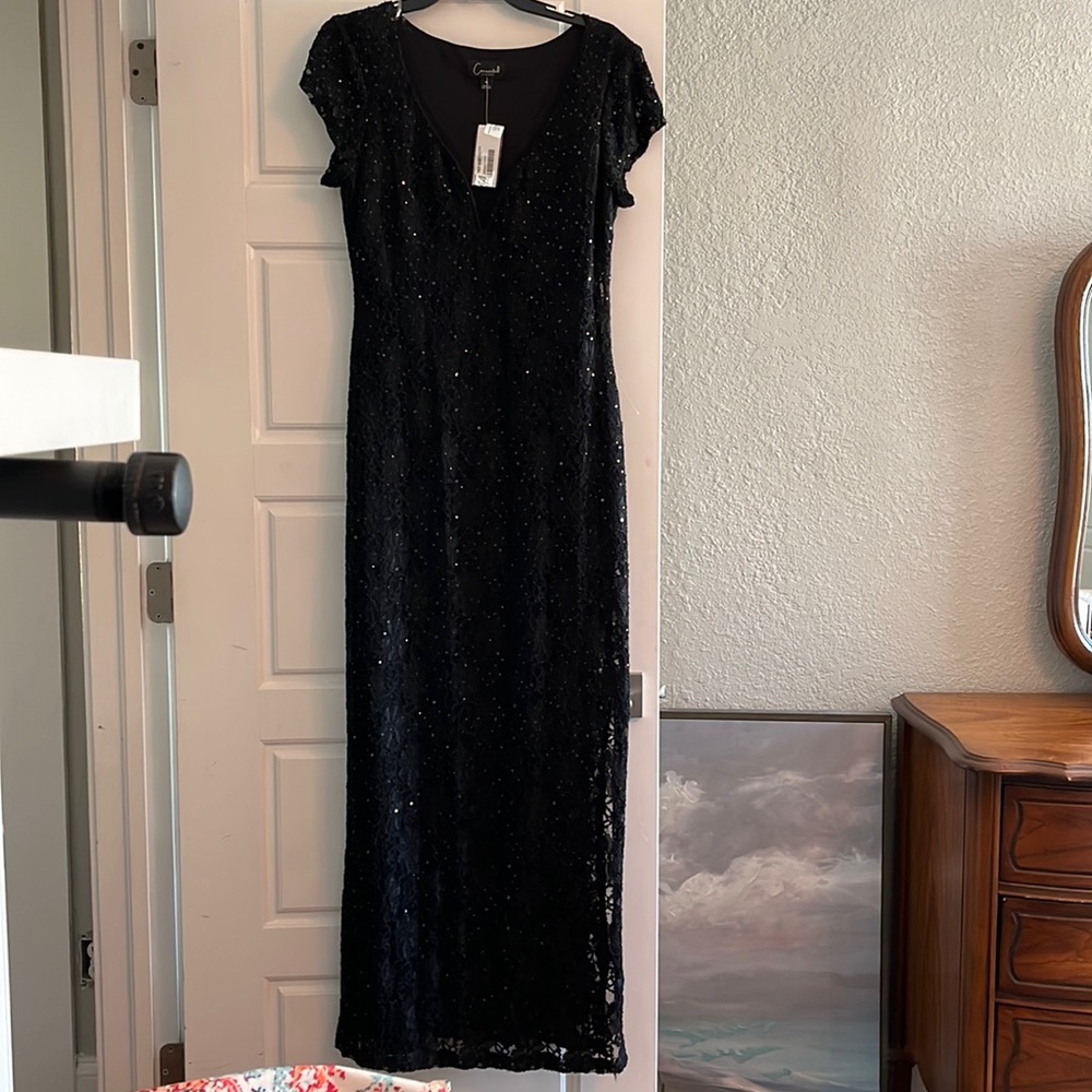 Connected Apparel Black Shimmer Dress